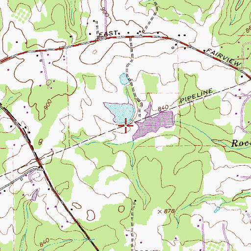 Topographic Map of Upper Haizlip Lake Dam, GA