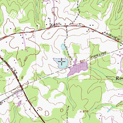 Topographic Map of Upper Haizlip Lake, GA