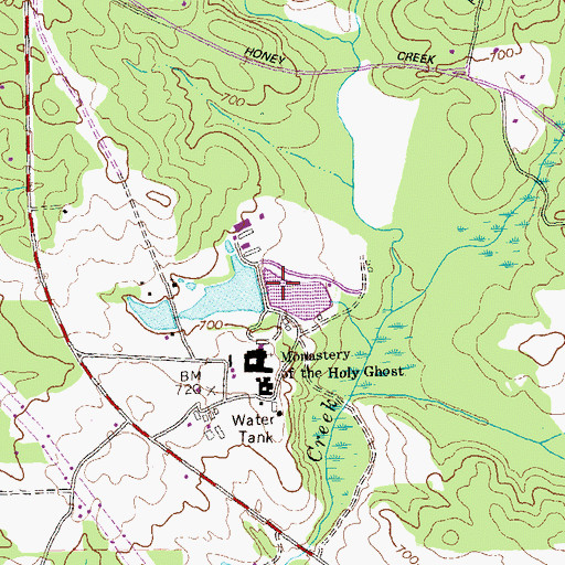 Topographic Map of Monastery Lake Dam, GA