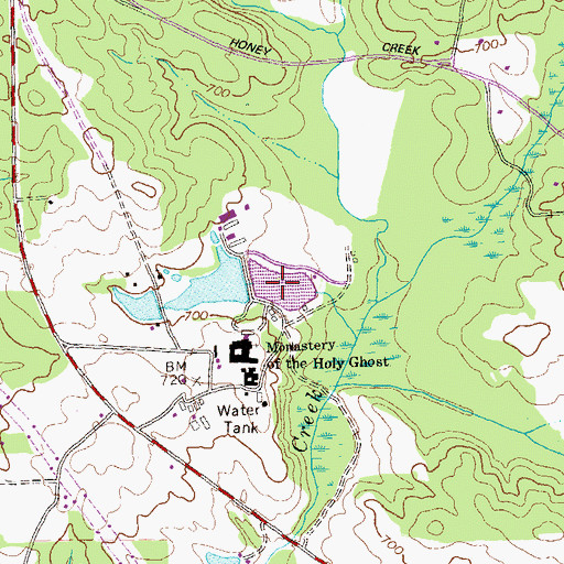 Topographic Map of Monastery Lake, GA