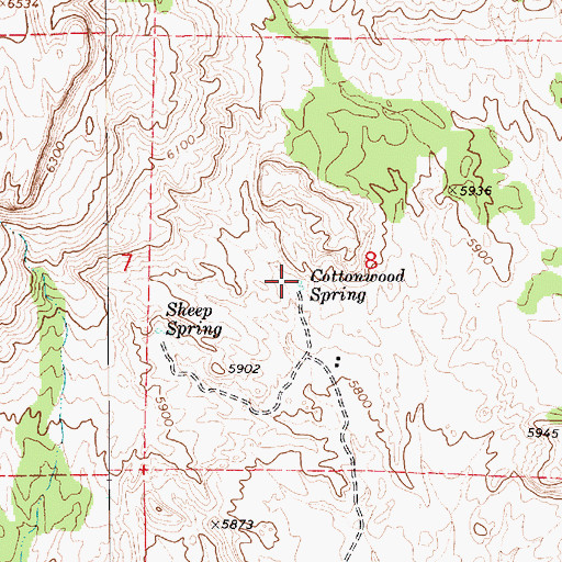 Topographic Map of Cottonwood Spring, AZ