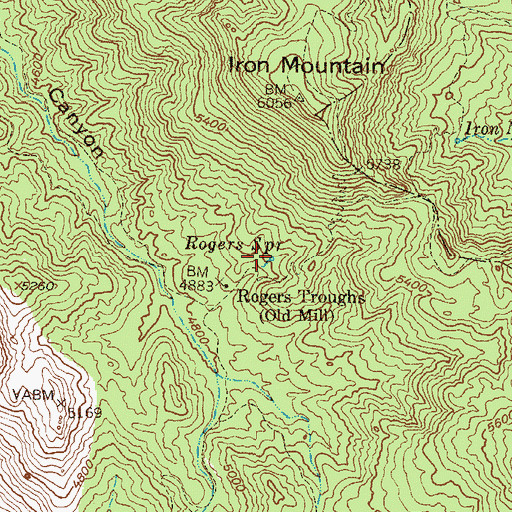 Topographic Map of Rogers Spring, AZ