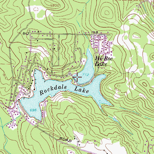 Topographic Map of Hi-Roc Lake Dam, GA
