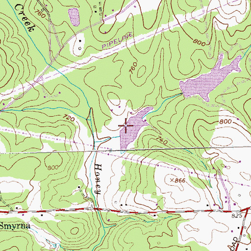 Topographic Map of Flakes Dam, GA