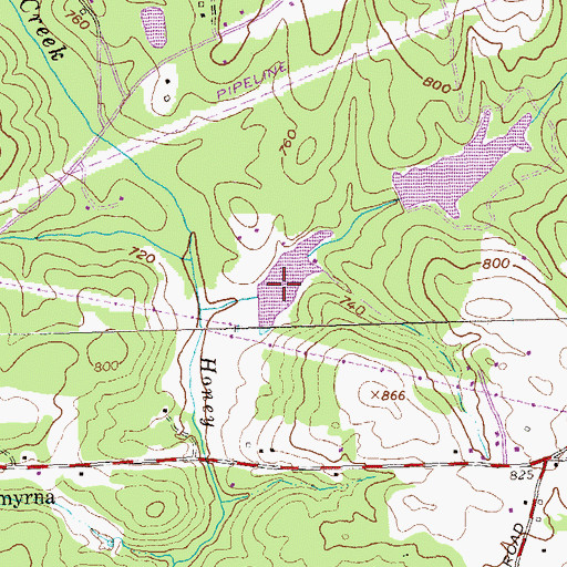 Topographic Map of Flakes Lake, GA