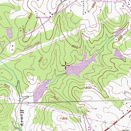 Topographic Map of Josephs Lake Dam, GA