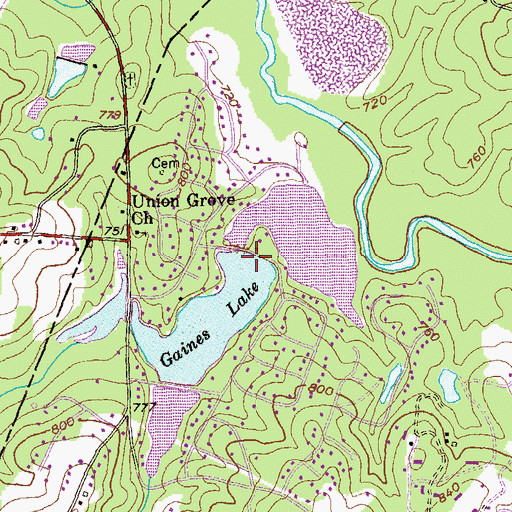Topographic Map of Lake Capri Dam, GA