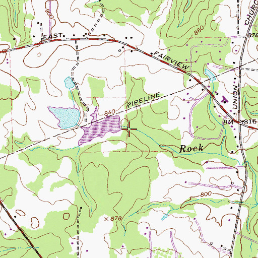Topographic Map of Lower Haizlip Lake Dam, GA