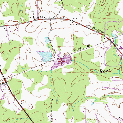 Topographic Map of Lower Haizlip Lake, GA