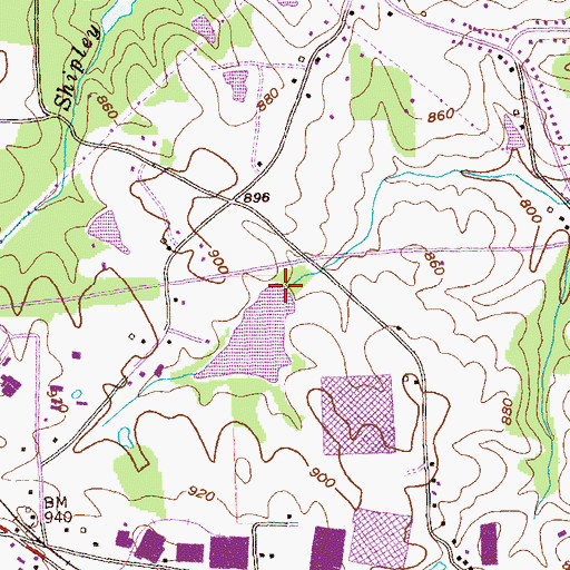 Topographic Map of Lees Lake Dam, GA