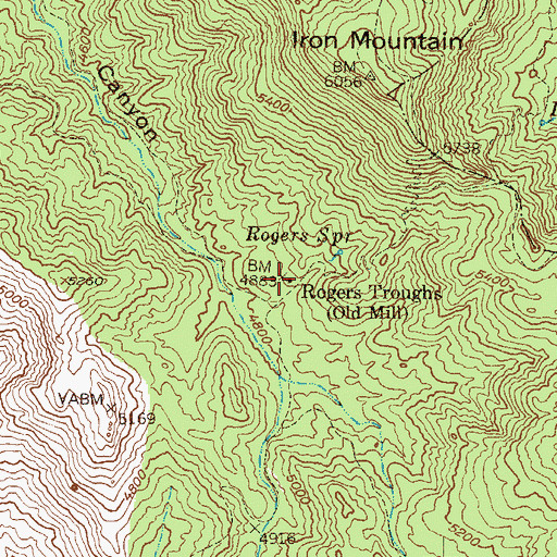 Topographic Map of Rogers Troughs, AZ