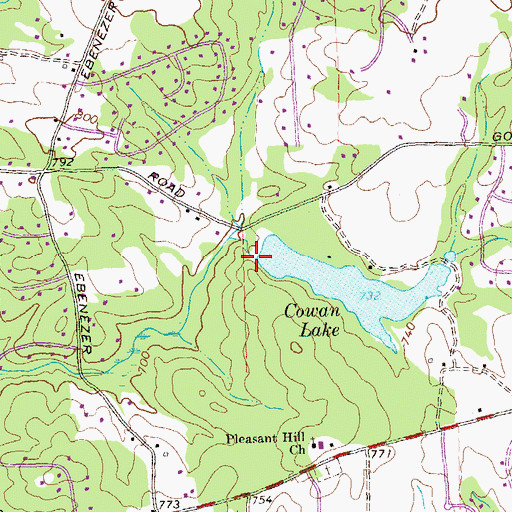 Topographic Map of Cowan Dam, GA