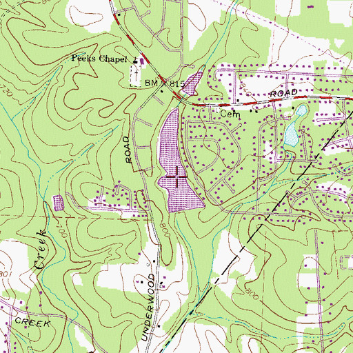 Topographic Map of Salem Lake Dam, GA