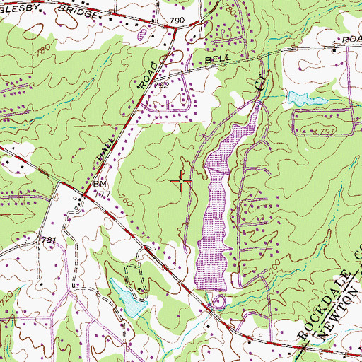 Topographic Map of Dickson Dam, GA