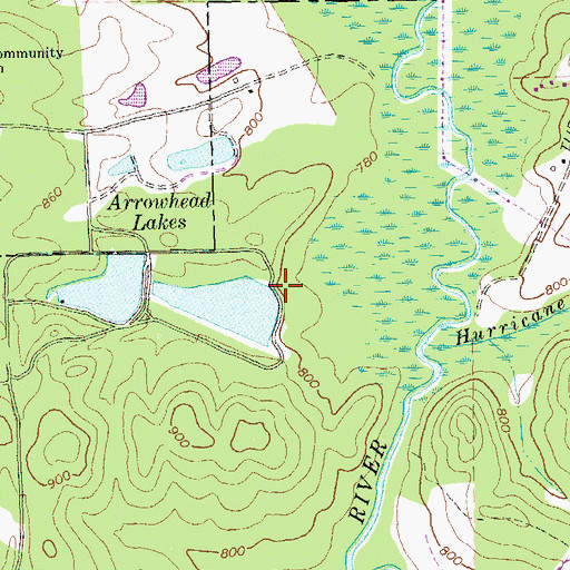 Topographic Map of Arrowhead East Dam, GA
