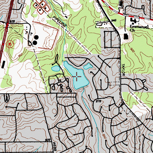 Topographic Map of Joy Lake, GA