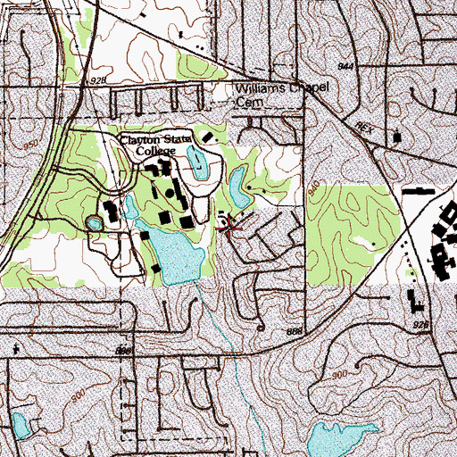 Topographic Map of Clayton Junior College Lake, GA