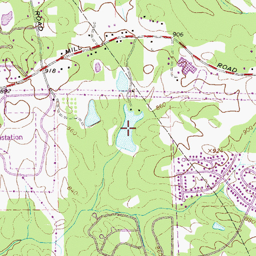 Topographic Map of Beaver Lake, GA