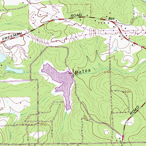 Topographic Map of Camp Orr Dam, GA