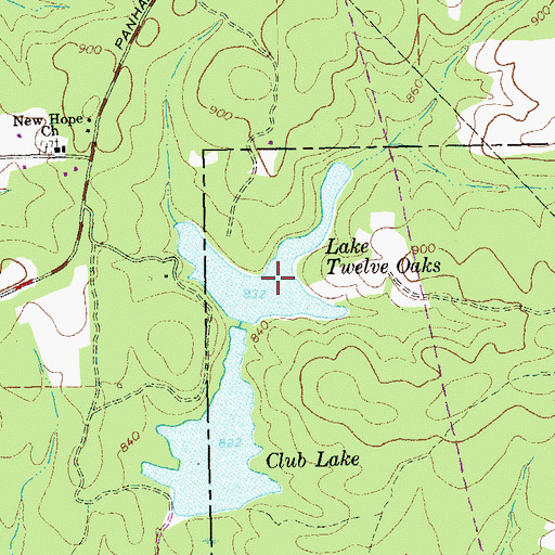 Topographic Map of Twelve Oaks Lake, GA