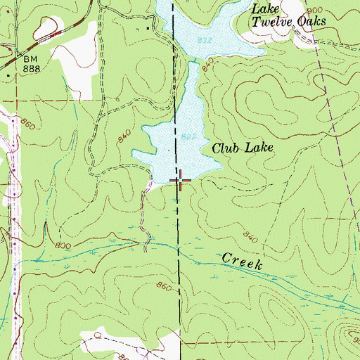 Topographic Map of Club Dam, GA