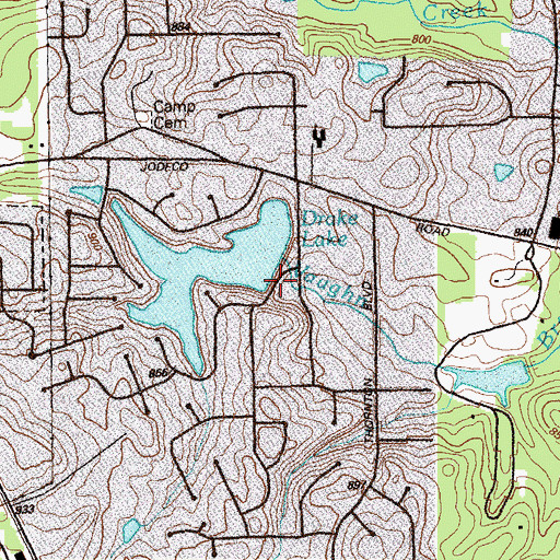 Topographic Map of Drakes Lake Dam, GA