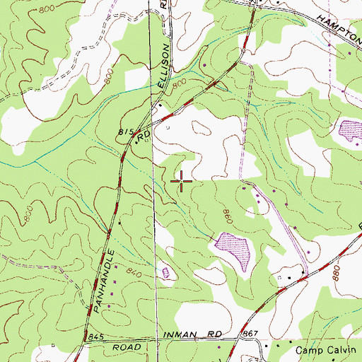 Topographic Map of Sams Lake Dam, GA