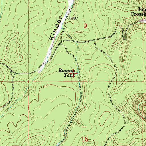 Topographic Map of Ronnys Tank, AZ