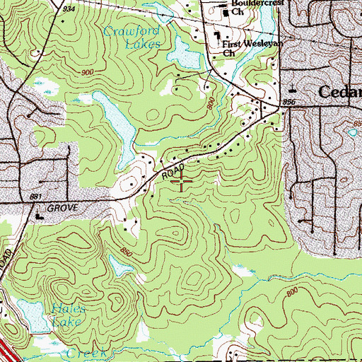 Topographic Map of Hardin Lake Dam, GA
