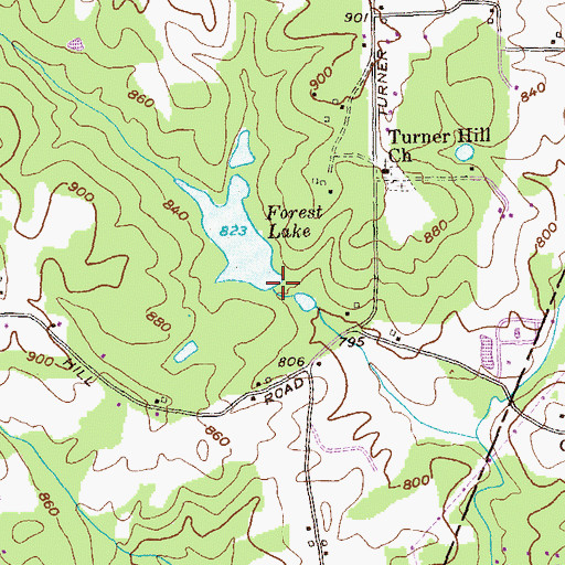 Topographic Map of Forest Lake Dam, GA