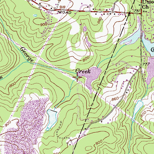 Topographic Map of Tom George Dam, GA