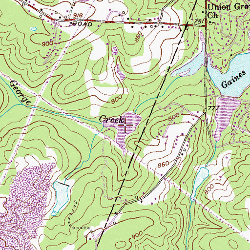 Topographic Map of Tom George Lake, GA