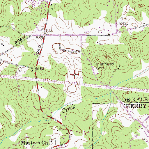Topographic Map of Ganoname999 Dam, GA