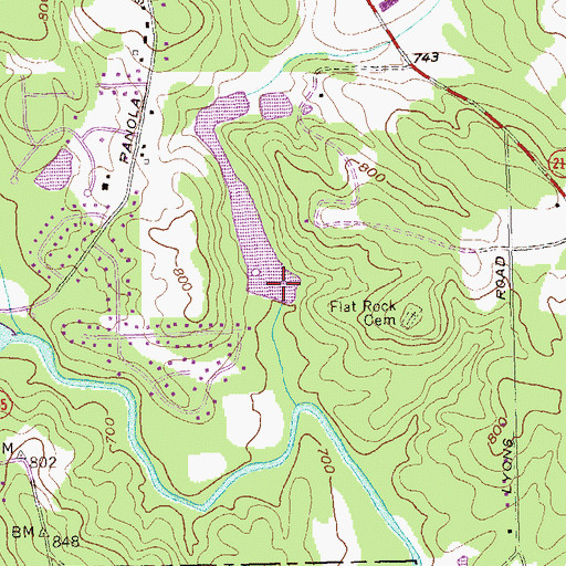 Topographic Map of Kelly Lake Dam, GA