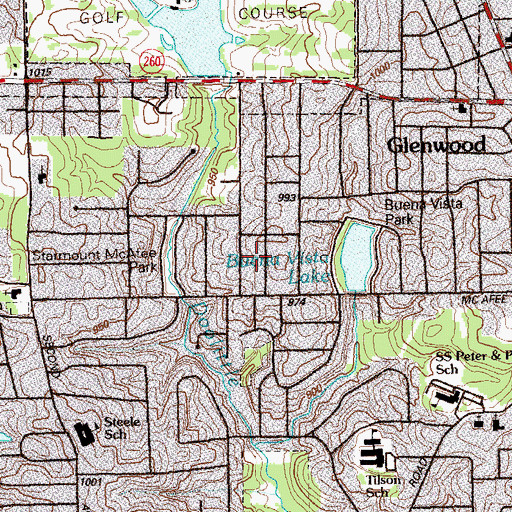 Topographic Map of East Lake Dam, GA