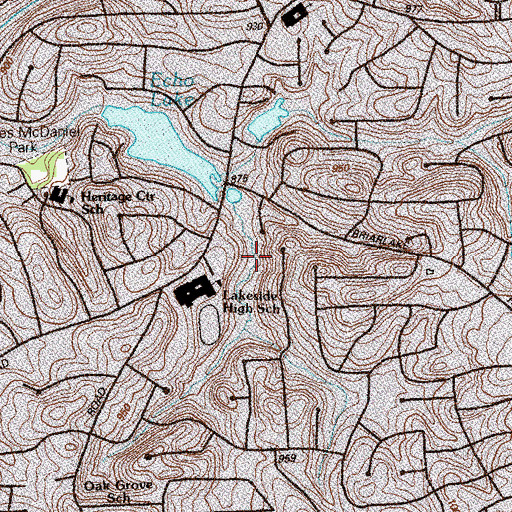 Topographic Map of Simmons Lake Dam, GA