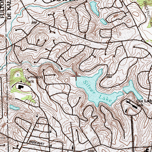 Topographic Map of Silver Lake Dam, GA