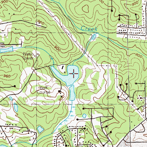 Topographic Map of Mystery Valley Dam, GA