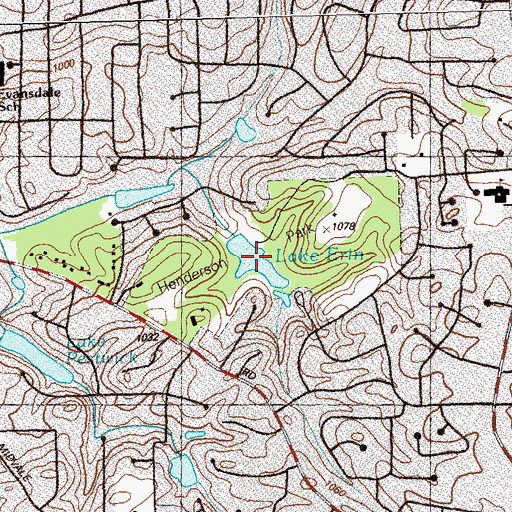 Topographic Map of Lake Erin, GA