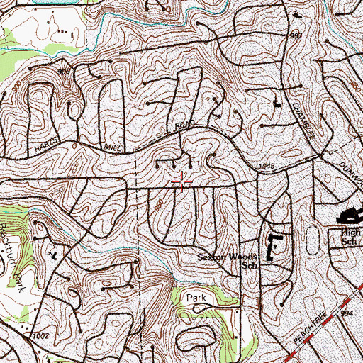 Topographic Map of Murphy Chandler Lake, GA