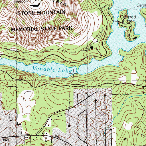 Topographic Map of Stone Mountain Park Dam-South Dam, GA