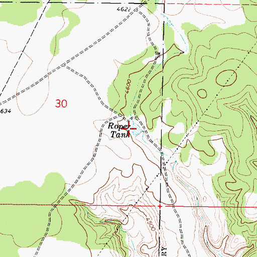 Topographic Map of Roper Tank, AZ