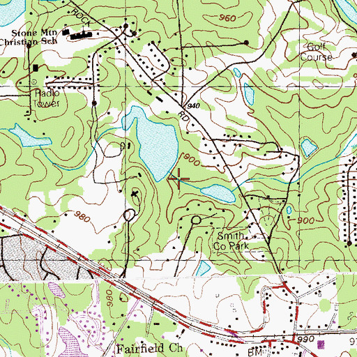 Topographic Map of Rutland Dam One, GA