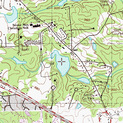 Topographic Map of Rutland Lake One, GA