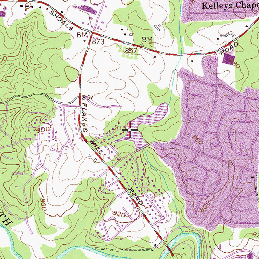 Topographic Map of Lehigh Lake, GA
