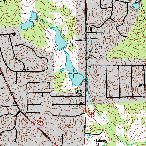 Topographic Map of Dickson Lake, GA