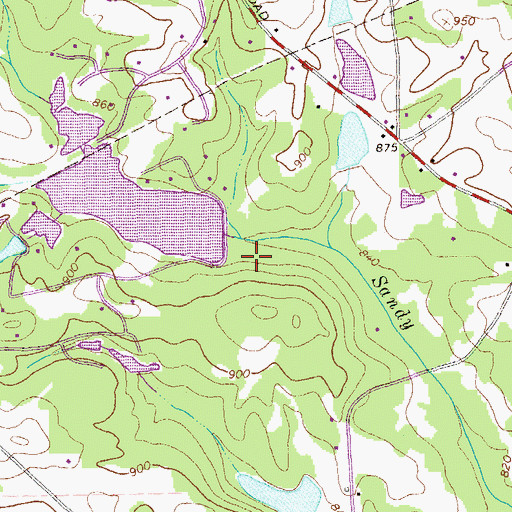 Topographic Map of Pinley Lake Dam, GA