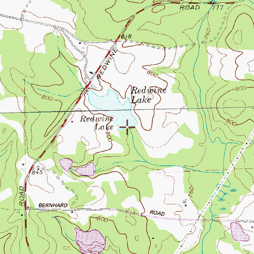 Topographic Map of Redwine Lake Dam, GA