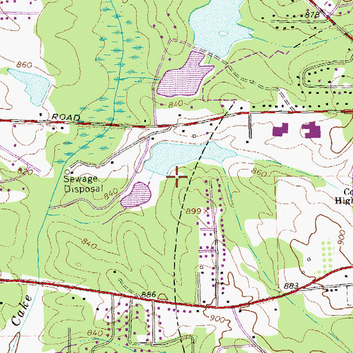 Topographic Map of Pye Dam, GA
