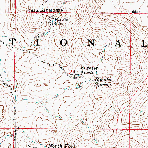 Topographic Map of Rosalie Tank, AZ